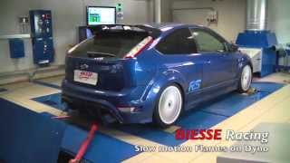 FORD FOCUS RS Dyno Test BIESSE Racing  Flames on Dyno [upl. by Enymzaj994]