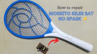 How to repair mosquito killer bat  low spark [upl. by Ahsyekat]