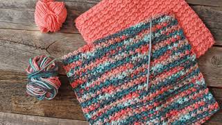 Free Washcloth Crunch Stitch Crochet Pattern [upl. by Gefen]