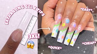 FINALLY 😍 3XL GEL X NAILS  EASY  DETAILED NAIL PREP  SPRING GARDEN NAIL ART [upl. by Etak84]