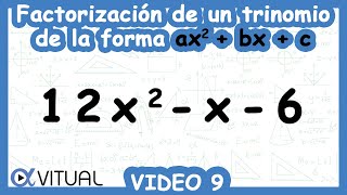 Factorización de un Trinomio de la Forma ax2bxc Video 9 de 10 [upl. by Toinette878]