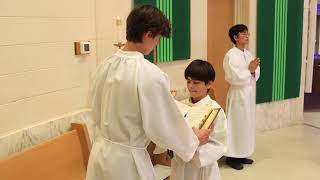 4 Altar Server Training Holding the Missal [upl. by Ynner]