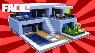 ✔ Como hacer una CASA MODERNA en Minecraft para Survival [upl. by Nollaf]