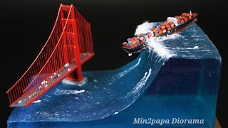 Mega Tsunami Hit the BaySan Andreas Tsunami scene 2015Diorama [upl. by Selec786]