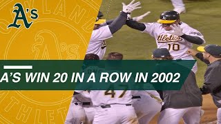 Relive the Oakland As 20game win streak in 2002 [upl. by Ziwot]