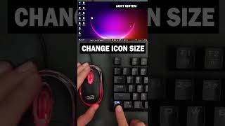 Change Desktop icon size  asmr tech tricksandtips windows typing [upl. by Eornom]