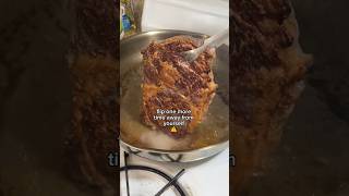 Cooking a ribeye steak in a stainless steel pan cooking steak recipes [upl. by Mecke]