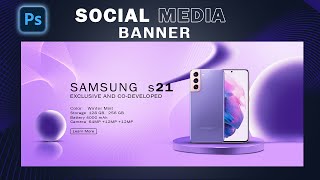 Social Media BANNER Design in photoshop 🔥✅ [upl. by Eille721]