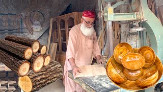 How a Woodworking Master Makes Bowls  Woodturning into Beautiful Bowls on Custom Lathe Machine [upl. by Hernardo]