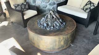 Elegant Monolith Fire Pit on a Patio  Breck Ironworks [upl. by Uela956]