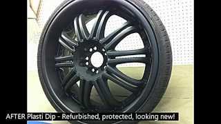 Plasti Dip Spray  Refurbishing a 20 Chrome Wheel using Black Plasti Dip [upl. by Tammi438]