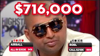 716000 AllIn Collision on High Stakes Poker [upl. by Emiaj]