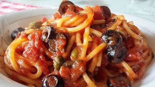 Spaghetti alla Puttanesca  Le video ricette di Lara [upl. by Omor]