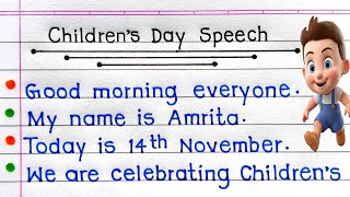 10 Lines Speech On Childrens Day In English  Speech On Childrens Day  Childrens Day Speech [upl. by Whitson]