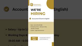 Were hiring quotAccountant Fluent in Englishquot for our client company [upl. by Harty298]