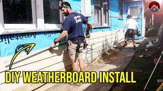 How to Cut and Install Cement Weatherboards with help or by yourself  DIY Tutorial [upl. by Eisnyl]