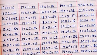 Table of 16 to 20 Rhythmic Table of 16 to 20 Learn Multiplication Table of 16 to 20 Tables 16 to 20 [upl. by Ohl]