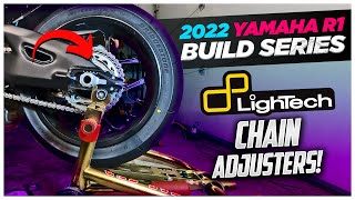 Yamaha R1 LighTech Chain Adjusters Install You NEED These Chain Adjusters [upl. by Anaujal]