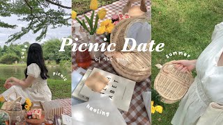 Picnic Vlog🧺 picnic date by the pond picnic set up cute aesthetic props catching up🕊 [upl. by Anyehs997]