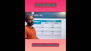 CMC Vellore Medical College cut off [upl. by Schluter]