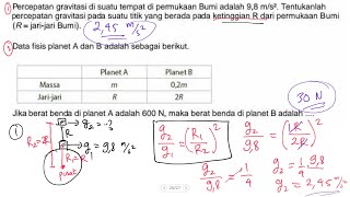 menghitung percepatan gravitasi pada ketinggian R dari permukaan Bumi dan Berat benda di planet B [upl. by Ditzel]