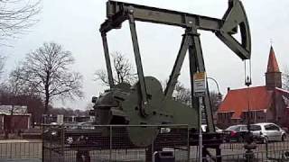 Pumpjack  Nodding Donkey  Jaknikker oil pump in Schoonebeek Netherlands [upl. by Ardnaxila987]