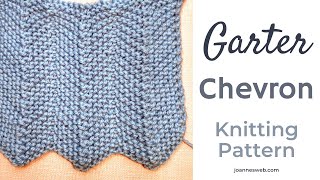 Garter Chevron Knitting Pattern  Zig Zag Knit Stitch Pattern [upl. by Duffy]