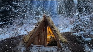 He Built a Warm Shelter on the Mountainside Survival Underground in the Wild Forest Bushcraft [upl. by Fannie]