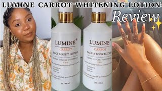 LUMINE CARROT EXTRA STRONG WHITENING LOTION REVIEW Best lotion for caramel skintone [upl. by Loesceke250]