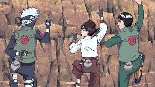 Guy and Kakashi compete in a onehanded mountain climbing challenge while training Tentens skills [upl. by Rice]