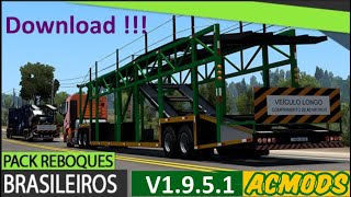 PACK DE REBOQUES BRASILEIROS BY LP MODsATUALIZAÇÃO V1951ETS 145 [upl. by Byrd]