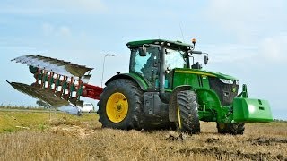 John Deere 7260R  7 furrow LO 100 onland ploughing  ploegen  Thes Agro [upl. by Wiseman]