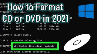 How To Format Erase CD or DVD Using CMD Hindi 2021 [upl. by Yahska]