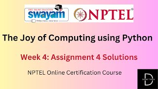 The Joy of Computing using Python Week 4 Assignment quiz Answers Jan 2024  NPTEL [upl. by Norrabal]