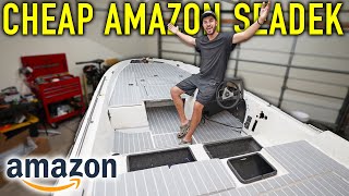 I COVERED My ENTIRE Bass Boat In CHEAP AMAZON SEADEK Was it REALLY Worth it [upl. by Romonda]