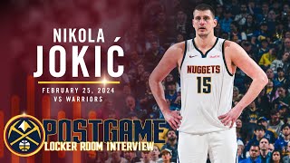 Nikola Jokić Full Post Game Locker Room Interview vs Warriors 🎙 [upl. by Aruol]