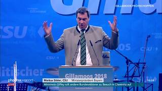 Gillamoos  Markus Söder beim politischen Frühschoppen der CSU in Abensberg am 030918 [upl. by Gambell454]