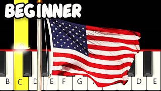 National Anthem of USA The StarSpangled Banner  Fast and Slow Easy Piano Tutorial  Beginner [upl. by Gladstone]