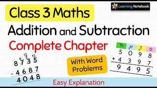 Class 3 Maths Addition and Subtraction Complete Chapter [upl. by Marchall265]