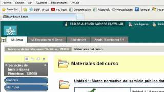 Acceso al curso SENA virtual funciones de botones y acceso al material de estudio Blackboard 91 [upl. by Lletnuahs982]