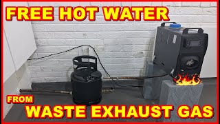 Free Hot Water from Waste Exhaust Gas Bottle Heating Home Diesel Oil Heater Waste Heat EGR Burner [upl. by Lewin293]