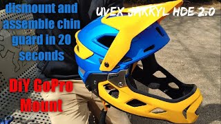 UVEX JAKKYL HDE 20 MTB Helmet DiY GoPro CHIN MOUNT Detach and assemble chin guard in seconds [upl. by Cathlene31]