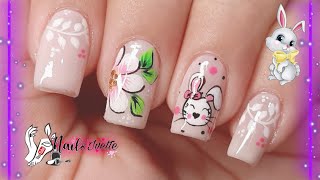 Diseño de uñas fácil y bonito 😍 Uñas decoradas de moda 💅 Decoración de uñas de temporada conejito [upl. by Murage]