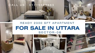 Ready Flat Sale In Uttara Dhaka  South Facing  Sector 6  Property Sale 2024 [upl. by Arinay]