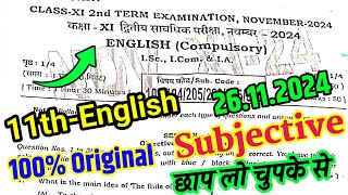 Class 11th English Subjective Answer Key 2nd Terminal Exam 2024  11th English Subjective Question [upl. by Yatnahs748]