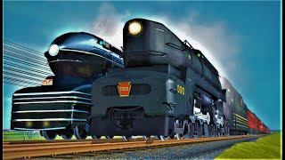 HEAD TO HEAD  Pennsylvania Railroad  PRR S1 vs T1 Trainz [upl. by Fry274]