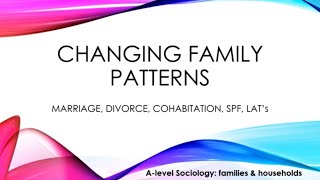 Sociology Changing family patterns  key changes [upl. by Ailaht278]