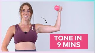 Tone Your Arms Workout  With Weights QUICK  INTENSE [upl. by Devad]