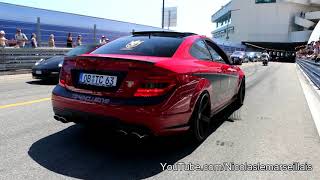 Red Mercedes C63 AMG Burnout in the street [upl. by Roswell]