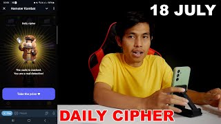 Hamster Kombat Daily Cipher Today 18 July [upl. by Lidah335]